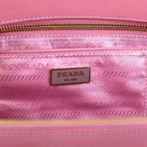 2014 Prada saffiano calfskin tote bag BN1786 pink